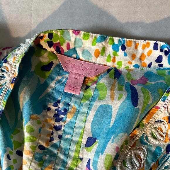 Lilly Pulitzer Beaded Sea Soirée Saratoga Tunic Top Size M - Picture 5 of 8